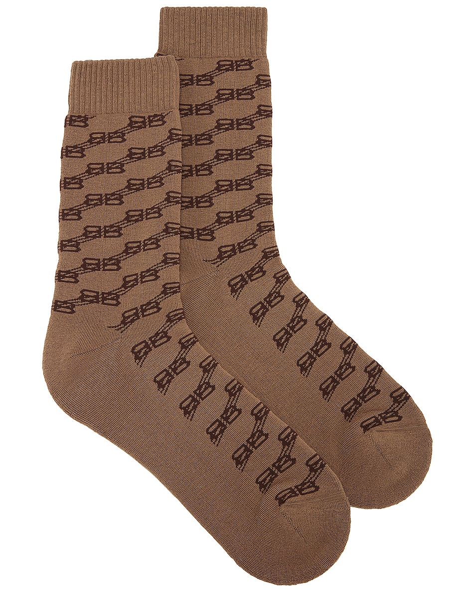 Image 1 of Balenciaga Sock in Beige & Brown