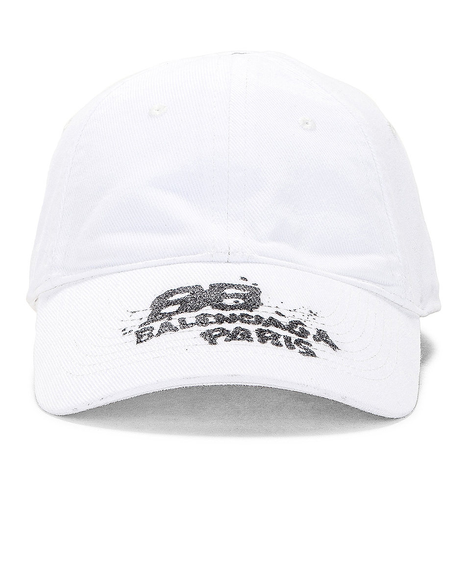 Image 1 of Balenciaga BB Paris Hat in White & Black