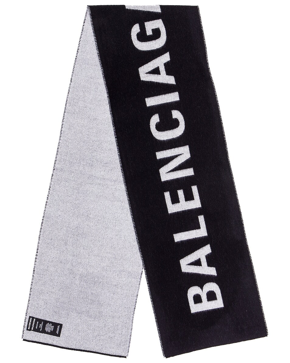 Image 1 of Balenciaga Macro Scarf in Black & White