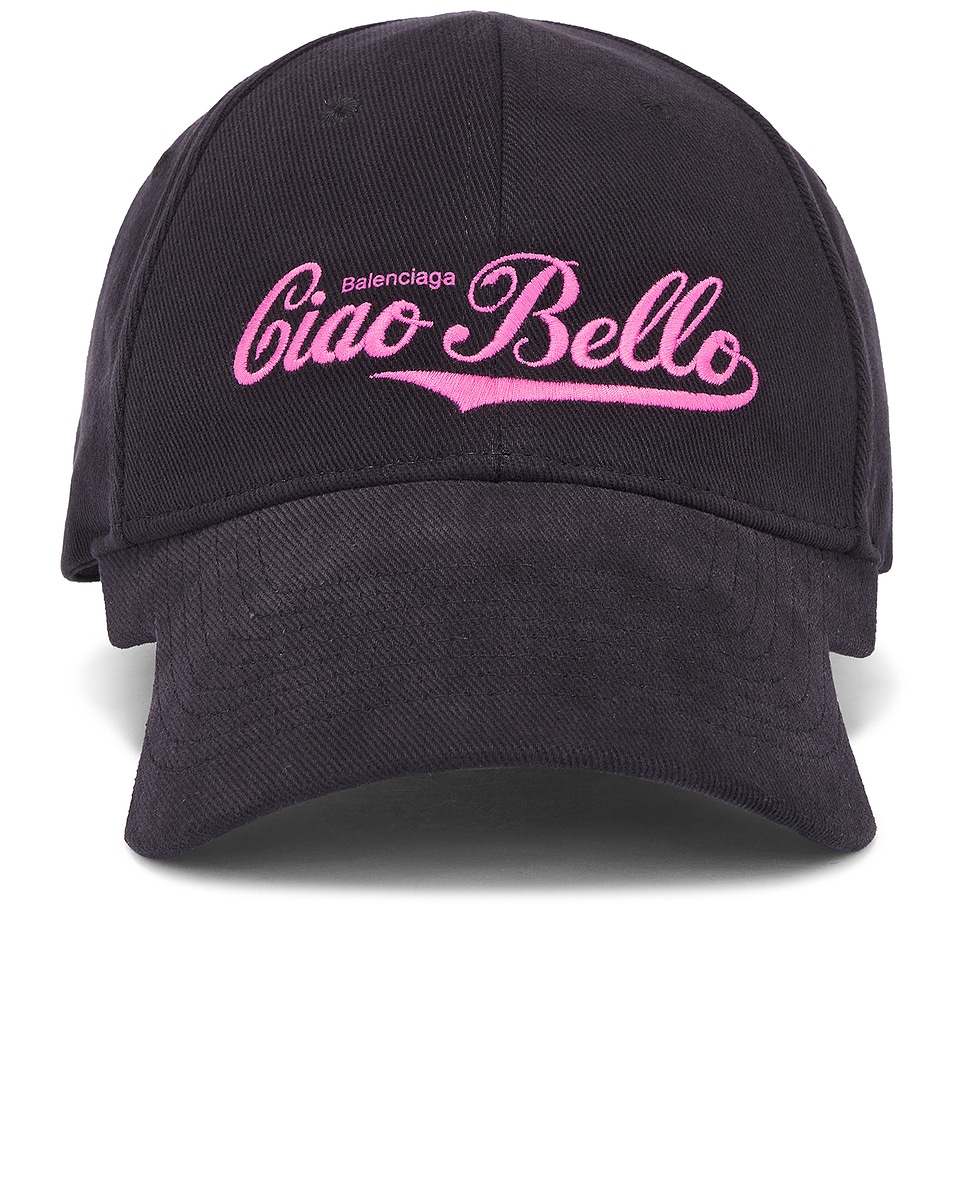 Image 1 of Balenciaga Ciao Bello Cap in Wash Black & Pink