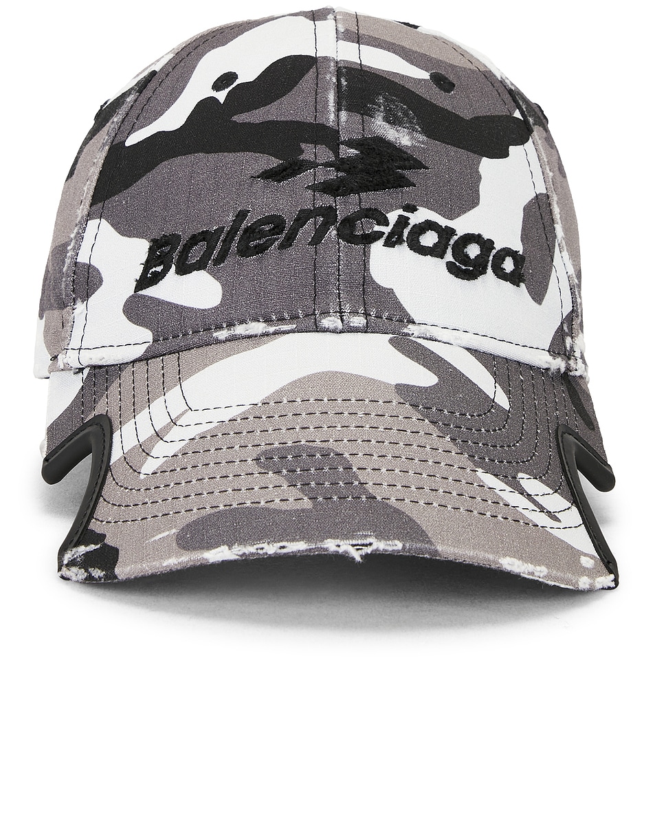 Image 1 of Balenciaga Camo Cap in Grey & Black