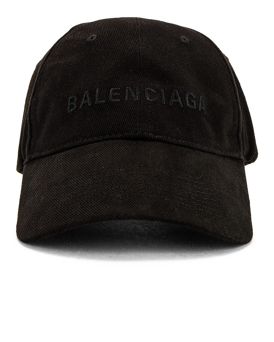 Image 1 of Balenciaga Logo Hat in Black