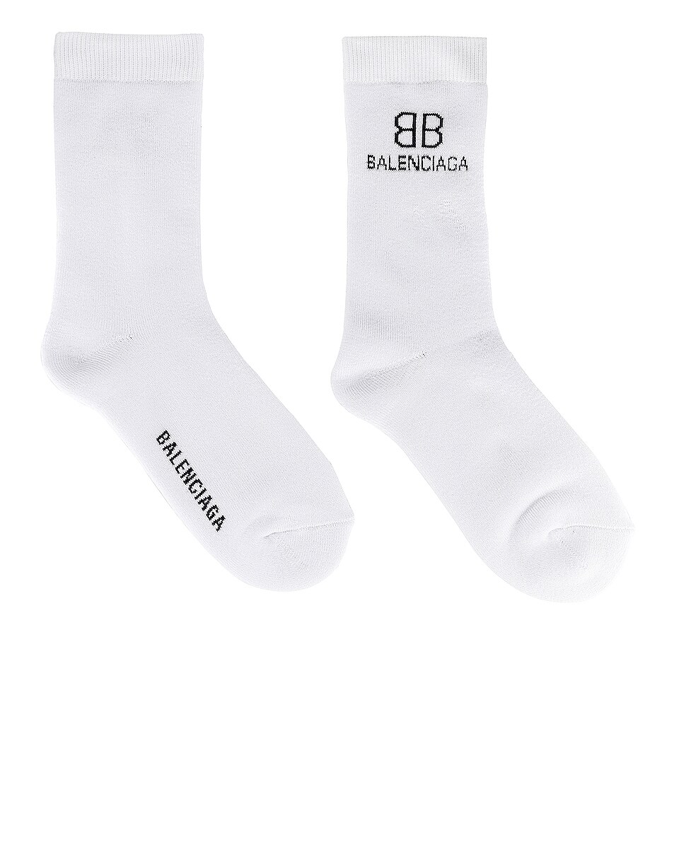 Image 1 of Balenciaga BB Socks in White