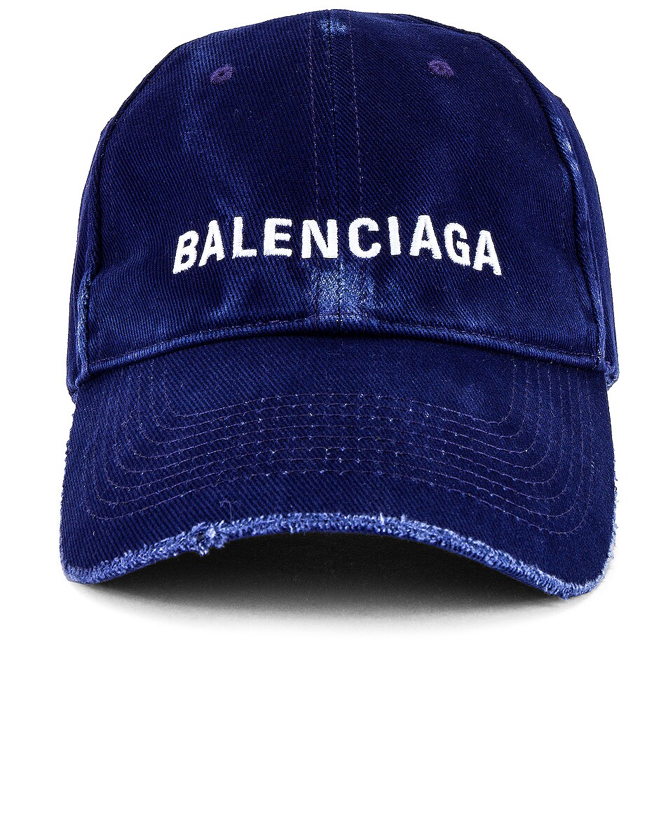 Image 1 of Balenciaga Classic Logo Cap in Marine Blue