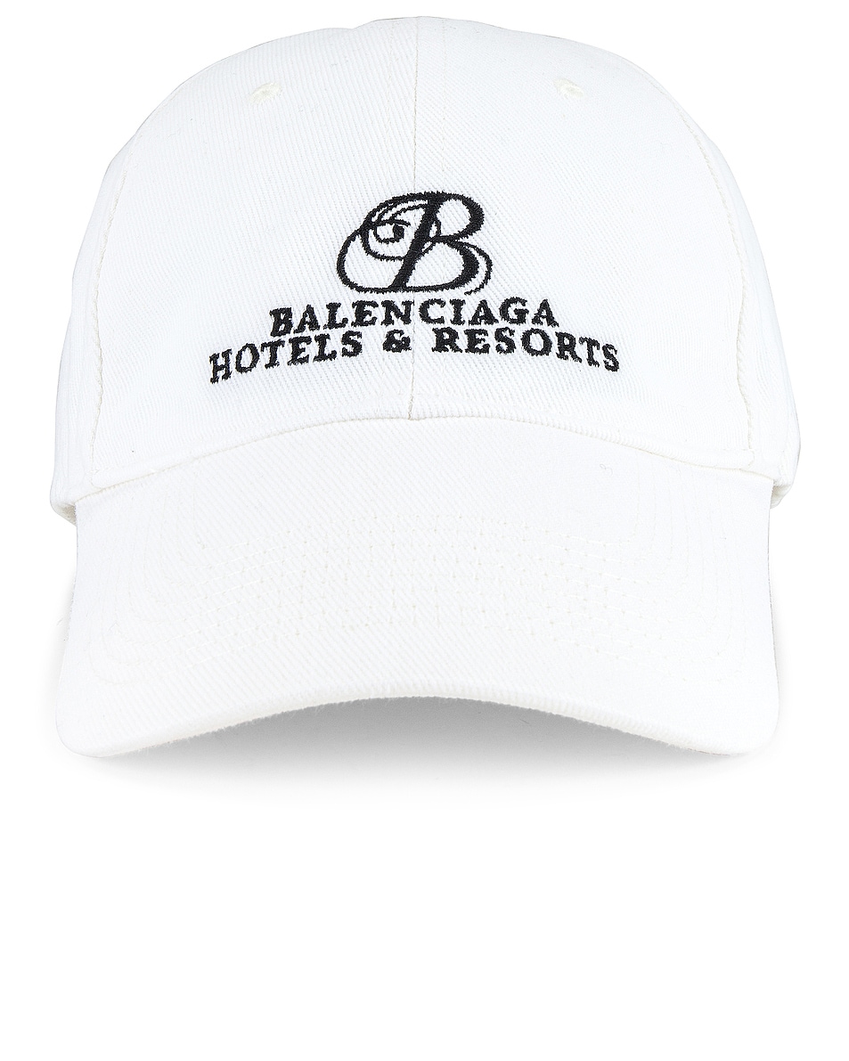 Image 1 of Balenciaga Resort Cap in White & Black