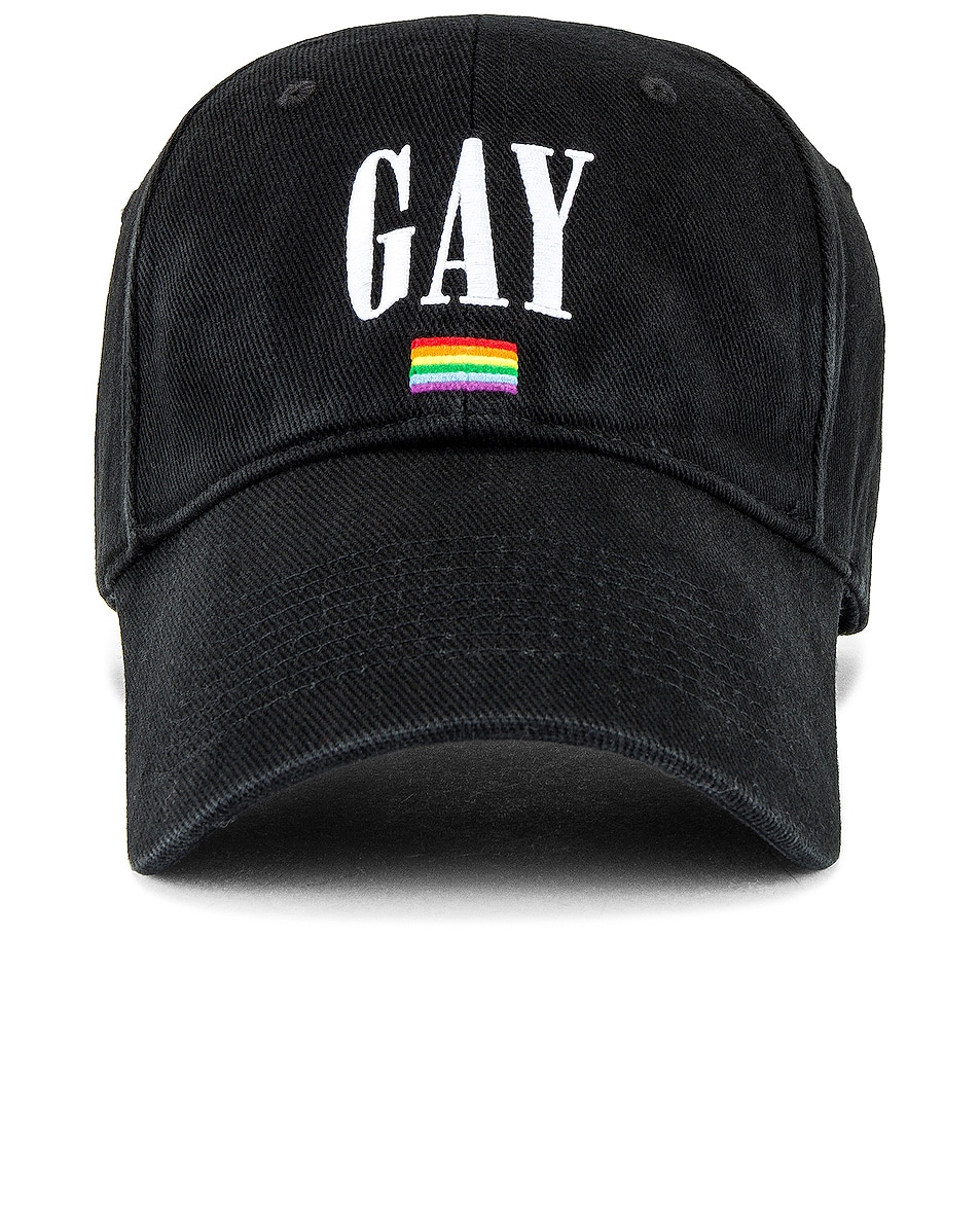 Image 1 of Balenciaga Gay Pride Hat in Black