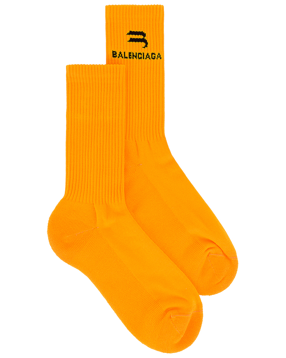 Image 1 of Balenciaga Socks Sport in Orange & Black