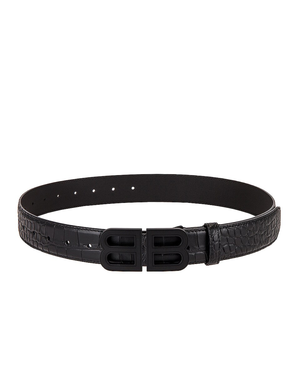 Image 1 of Balenciaga BB Hourglass Large Belt in Black
