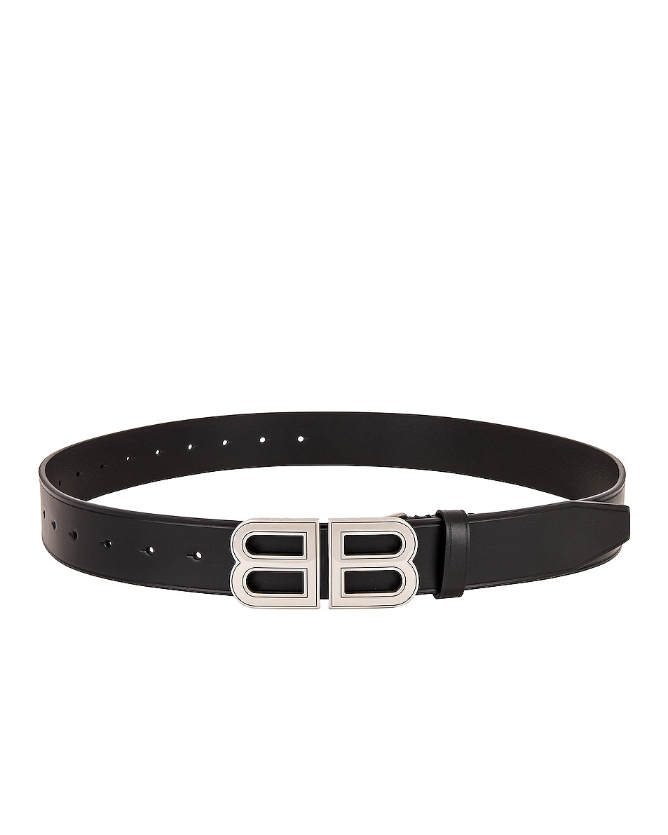 Image 1 of Balenciaga BB Hourglass Large Belt in Black