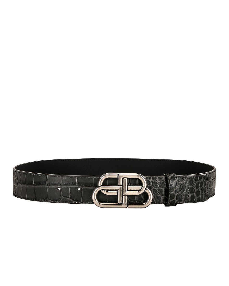 Image 1 of Balenciaga BB L Belt 35 in Dark Grey
