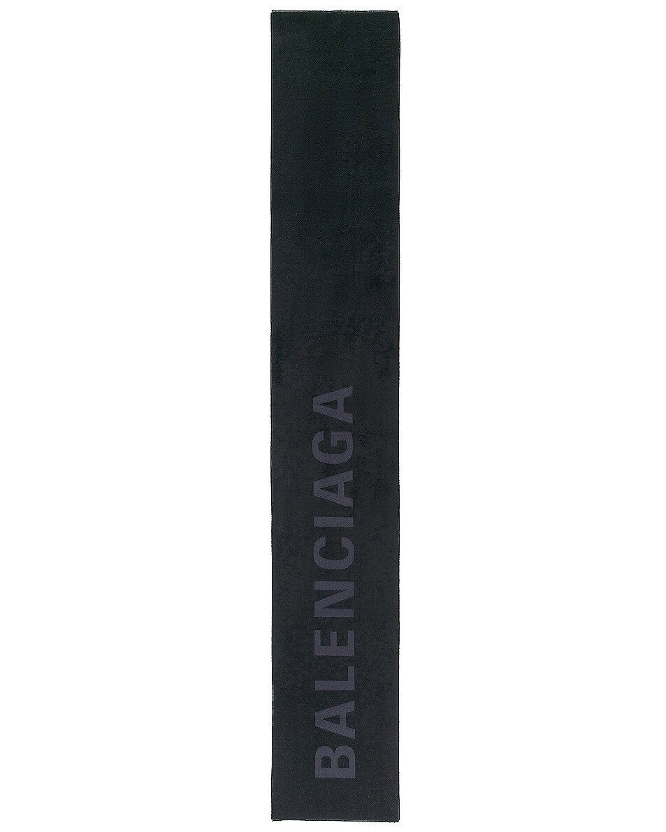 Image 1 of Balenciaga Light Macro Scarf in Black & Dark Grey