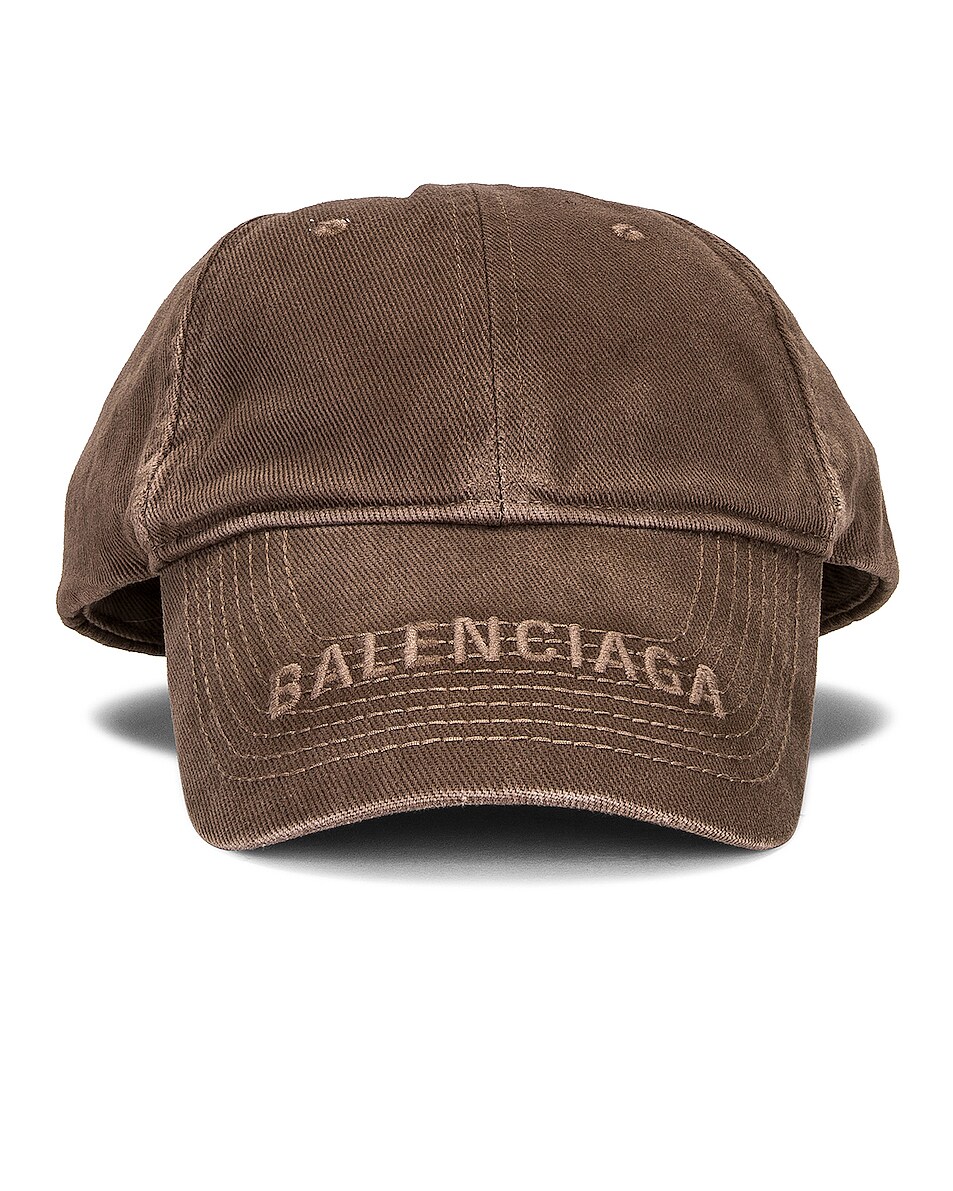 Image 1 of Balenciaga Logo Visor Hat in Taupe