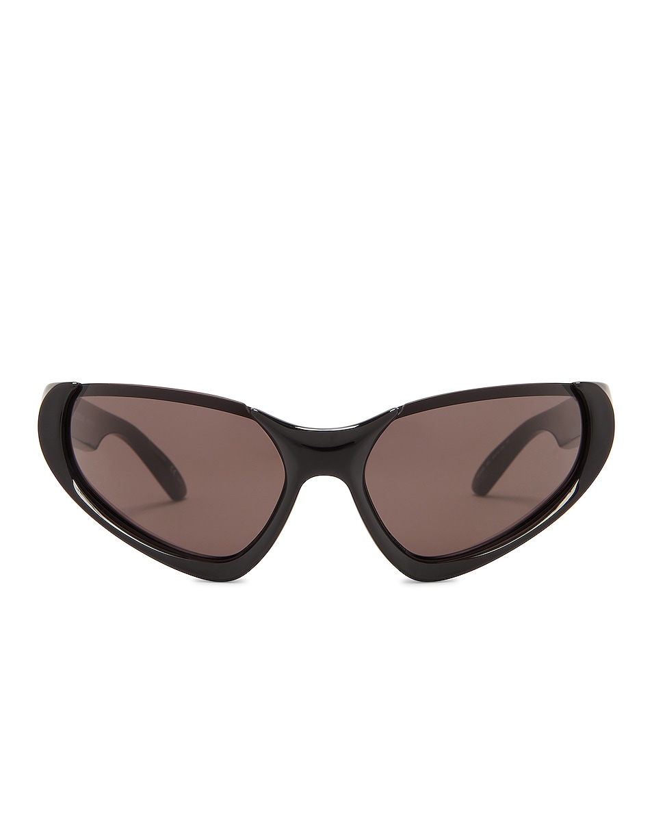 Image 1 of Balenciaga Xpander Rectangle Sunglasses in Shiny Black