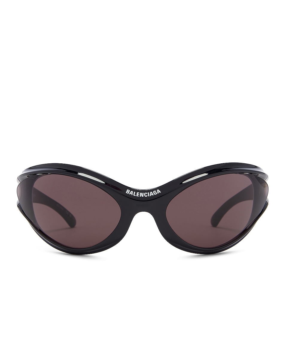 Image 1 of Balenciaga Dynamo Sunglasses in Shiny Black