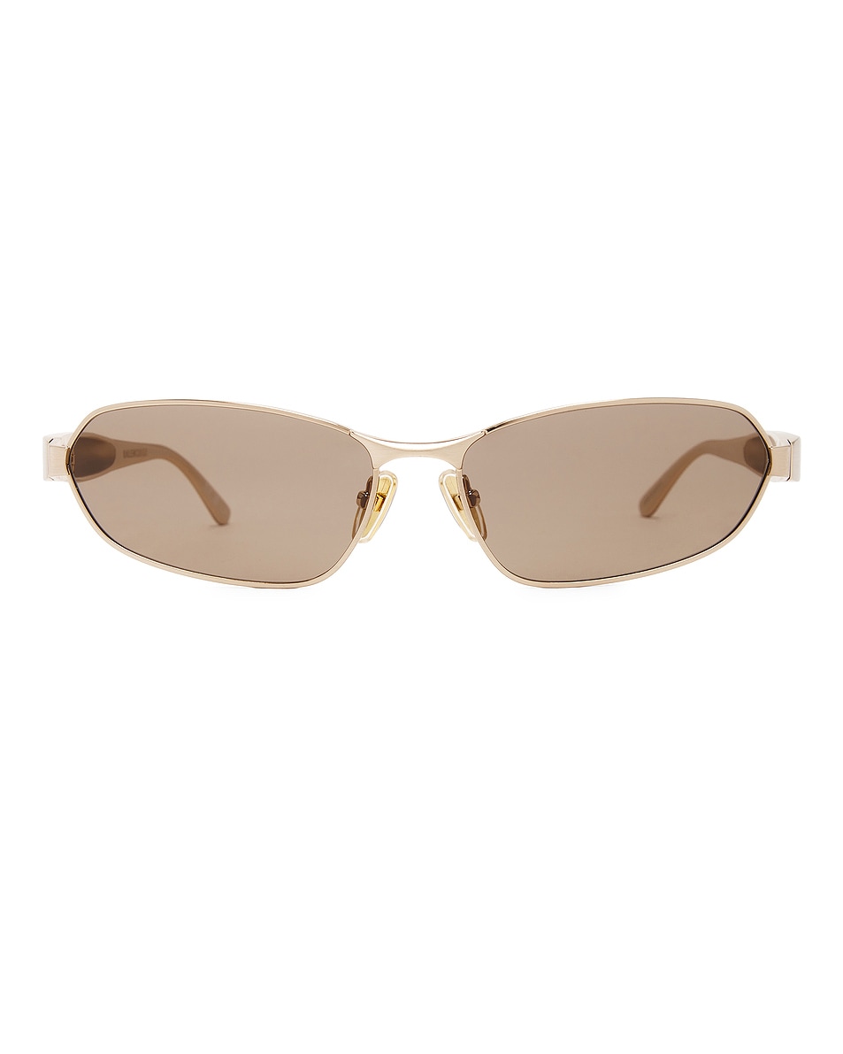 Image 1 of Balenciaga Miami Sunglasses in Gold & Brown