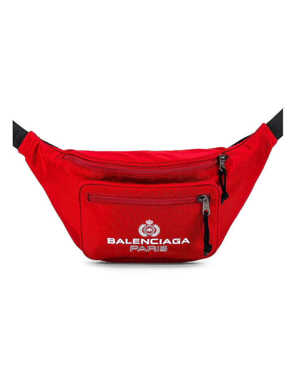 Image 1 of Balenciaga Paris Laurel Explorer Belt Pack in Bright Red