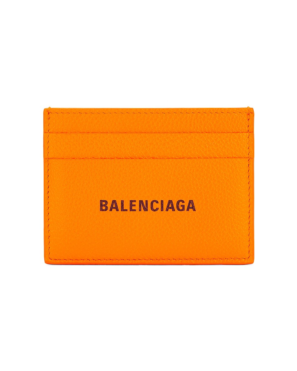 Image 1 of Balenciaga Cash Card Holder in Pop Orange & Black