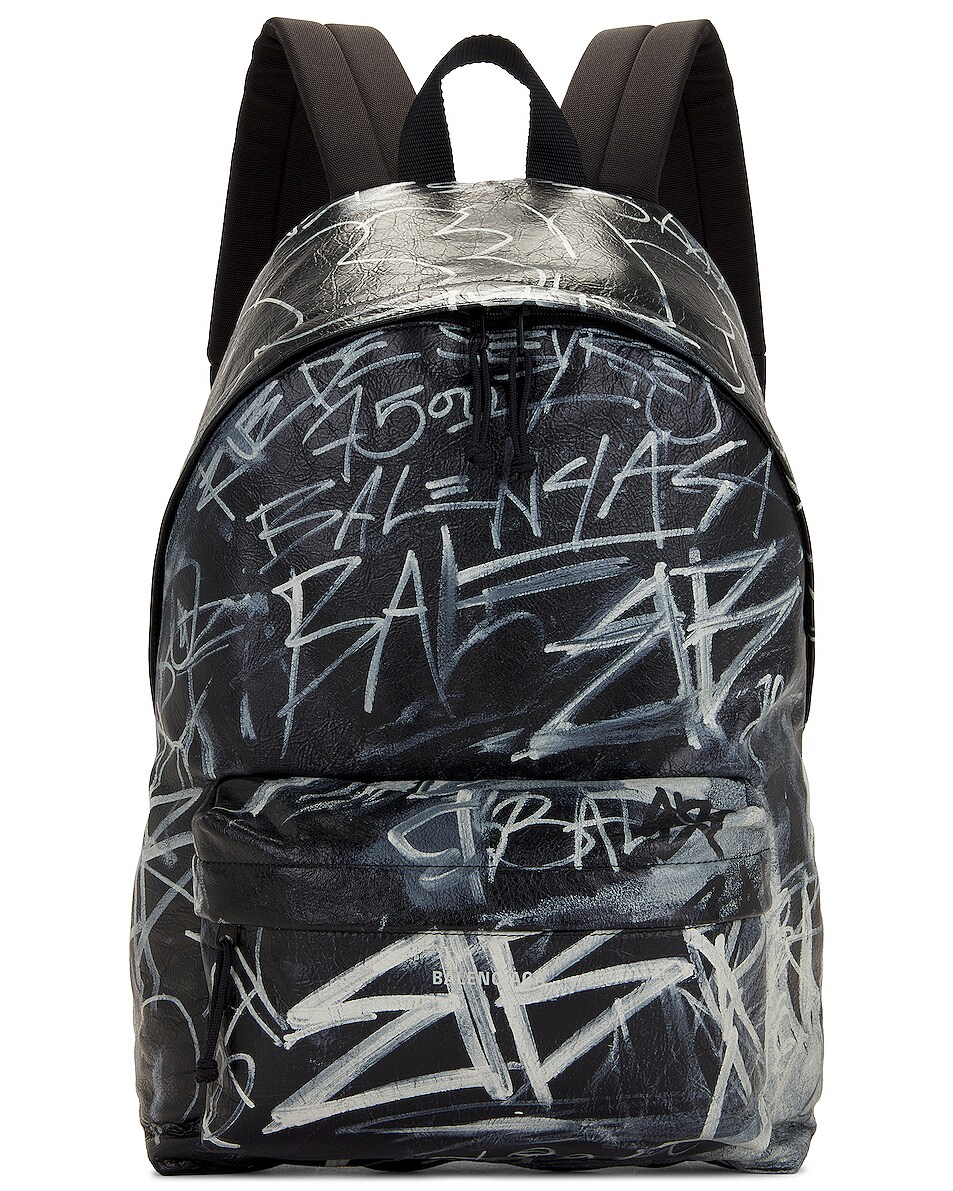 Image 1 of Balenciaga Explorer Graffiti Back Pack in Black