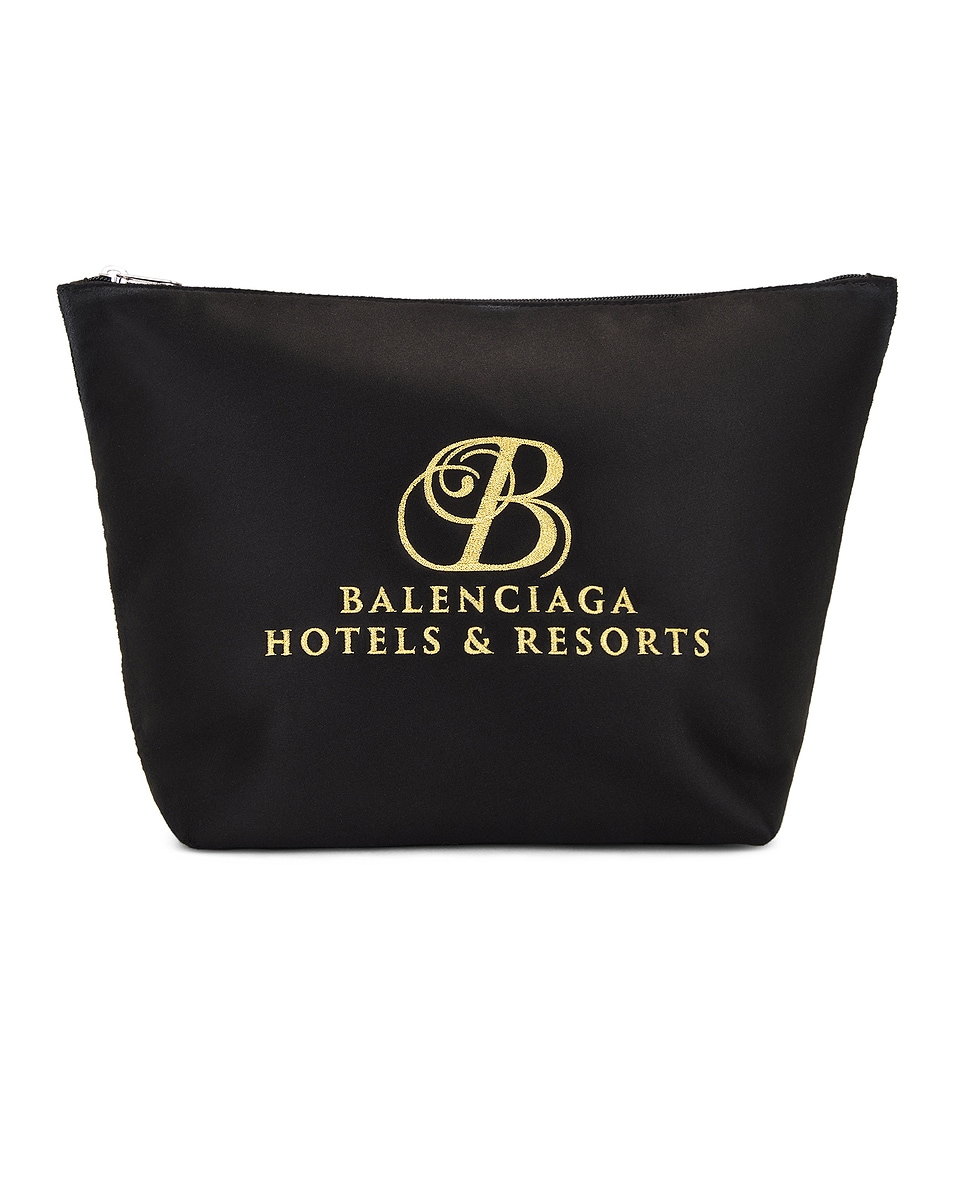 Image 1 of Balenciaga Hotel & Resort Pouch in Black & Gold
