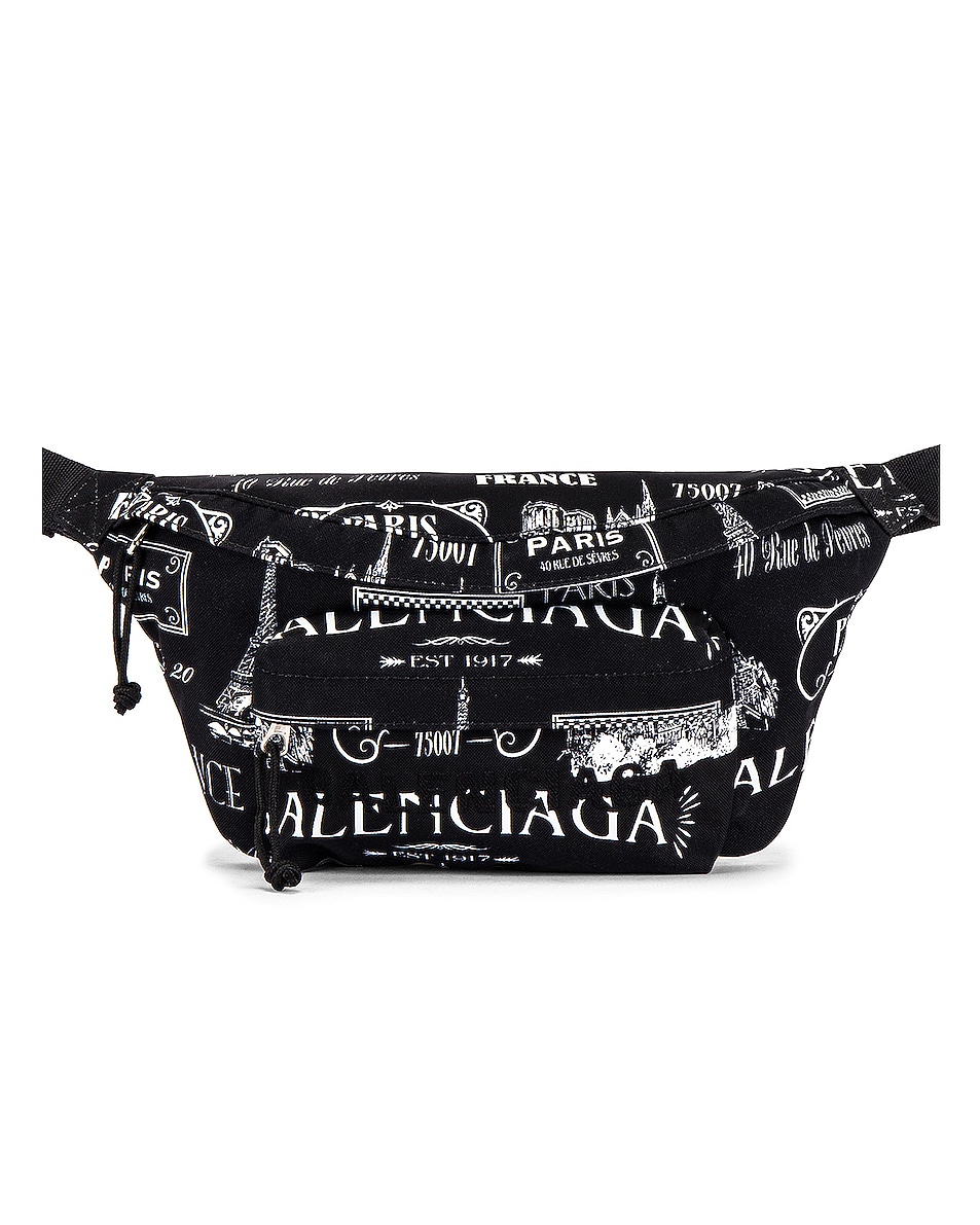 Image 1 of Balenciaga Wheel Belt Pack in Black & White