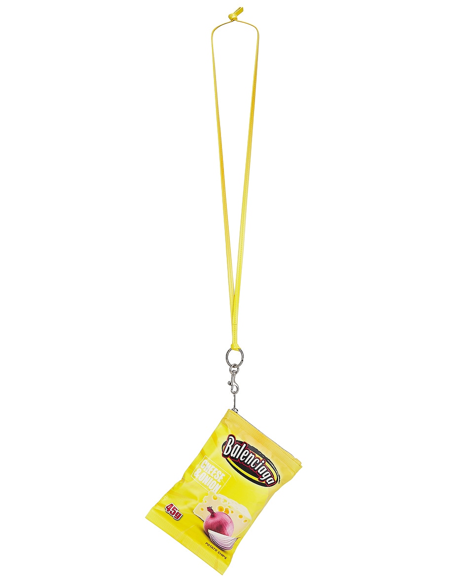 Image 1 of Balenciaga Chips Phone Hold Pouch in Yellow