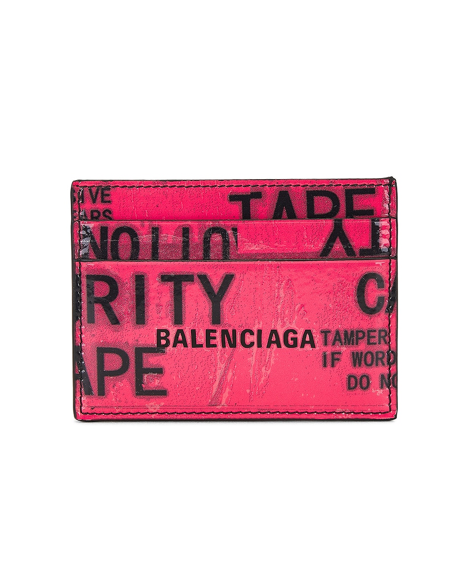 Image 1 of Balenciaga Tape Type Card in Black & Red