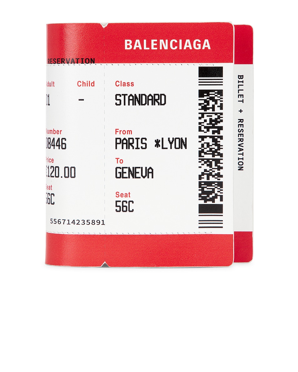 Image 1 of Balenciaga Boarding Pass Wallet in Red & White