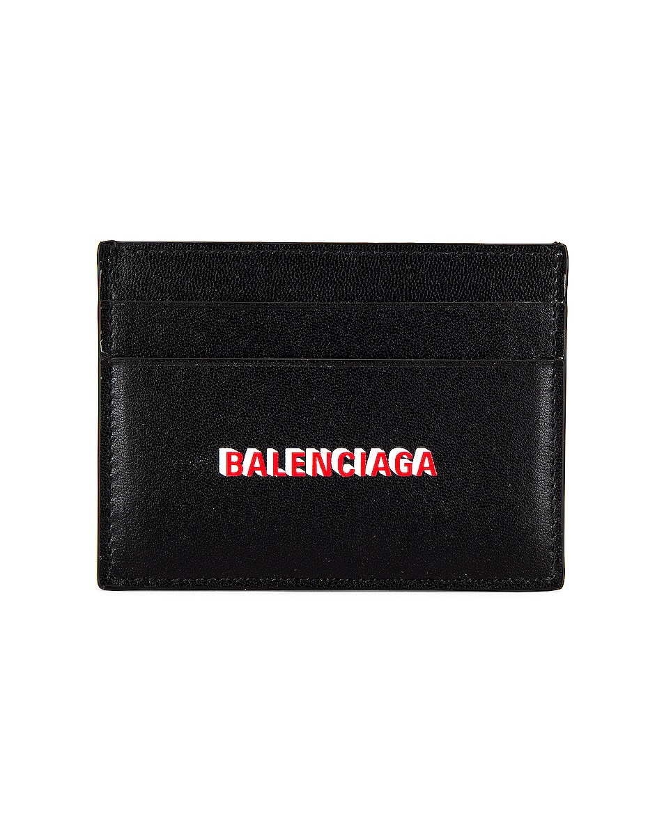 Image 1 of Balenciaga Cash Card Holder in Black & L Red & White