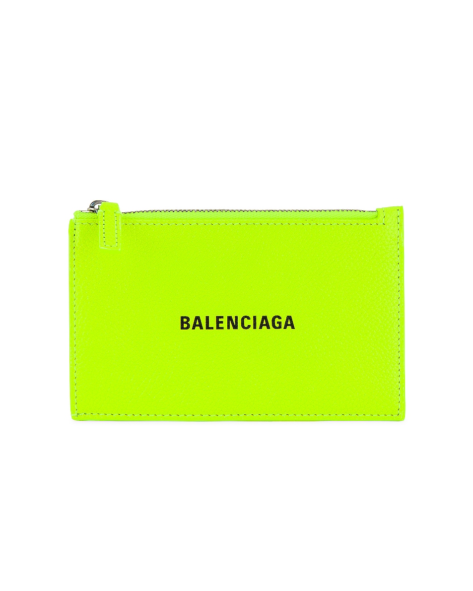 Image 1 of Balenciaga Zip Wallet in Fluo Yellow