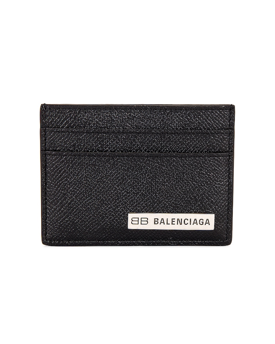 Image 1 of Balenciaga Plate Card Holder in Black