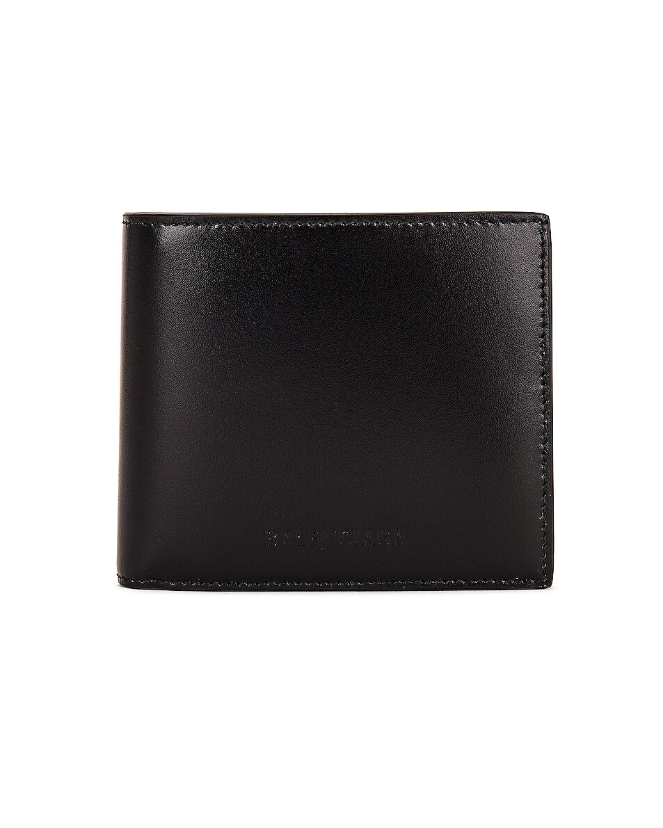 Image 1 of Balenciaga Essential Square Fold Wallet in Black & Vivid Green