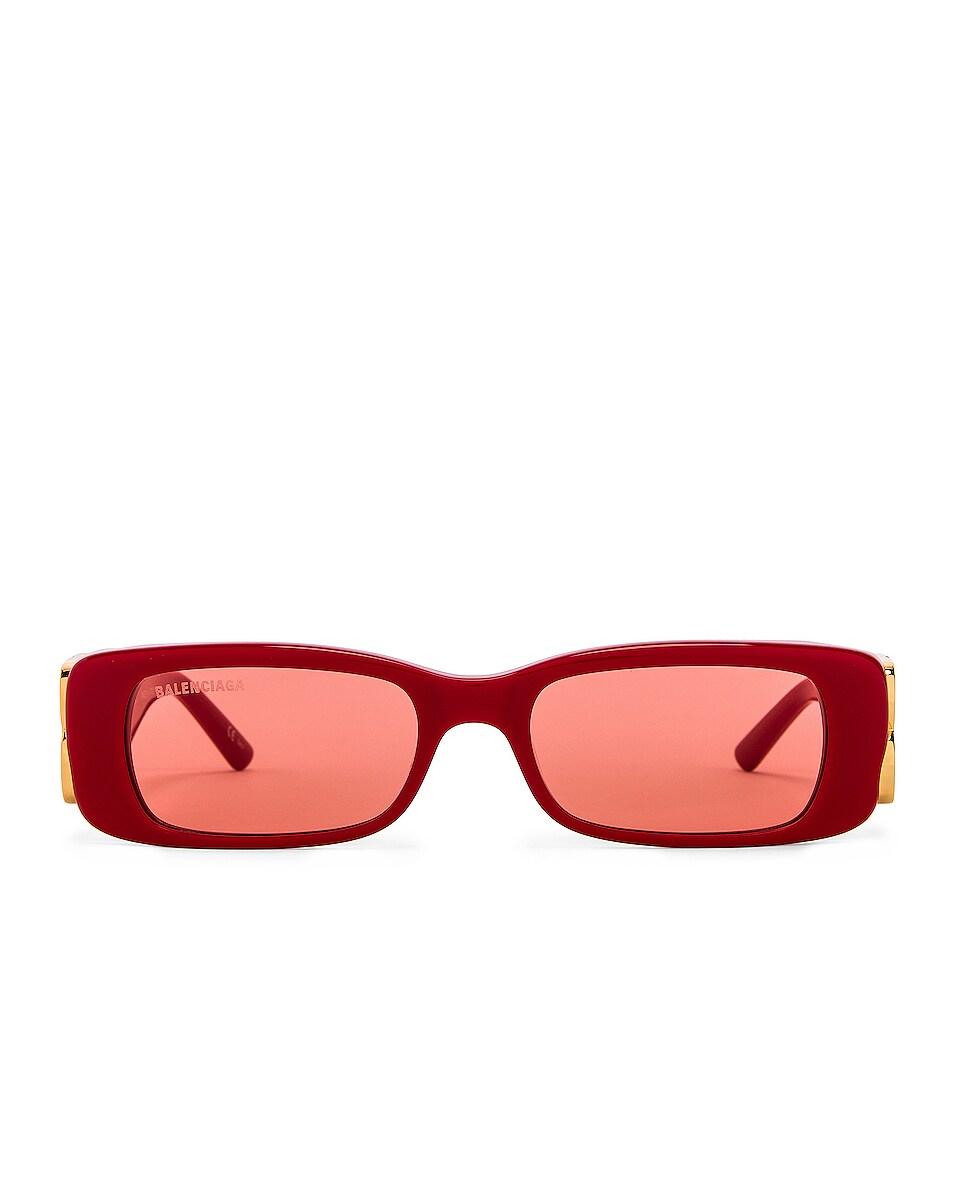 Image 1 of Balenciaga Dynasty Acetate Sunglasses in Red