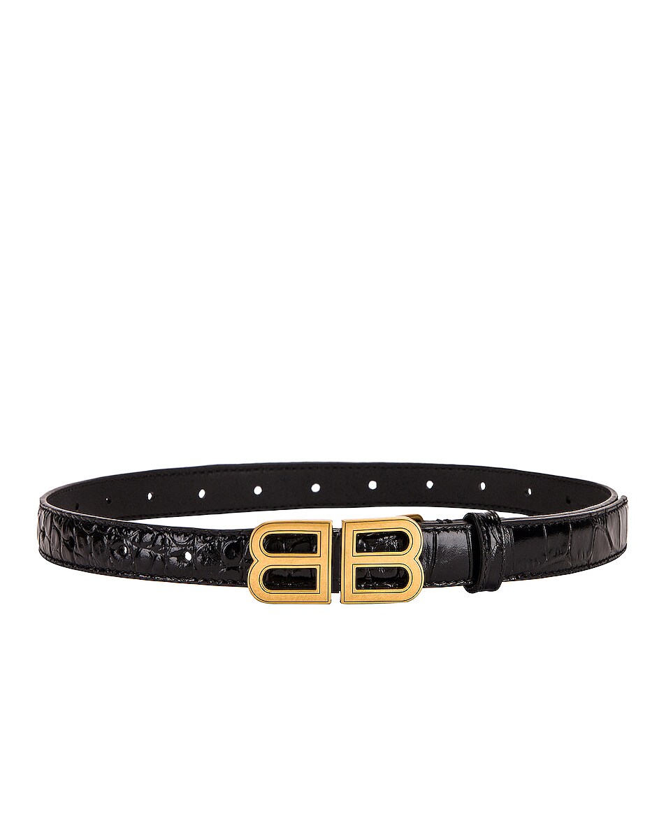 Image 1 of Balenciaga BB Hourglass Belt in Black
