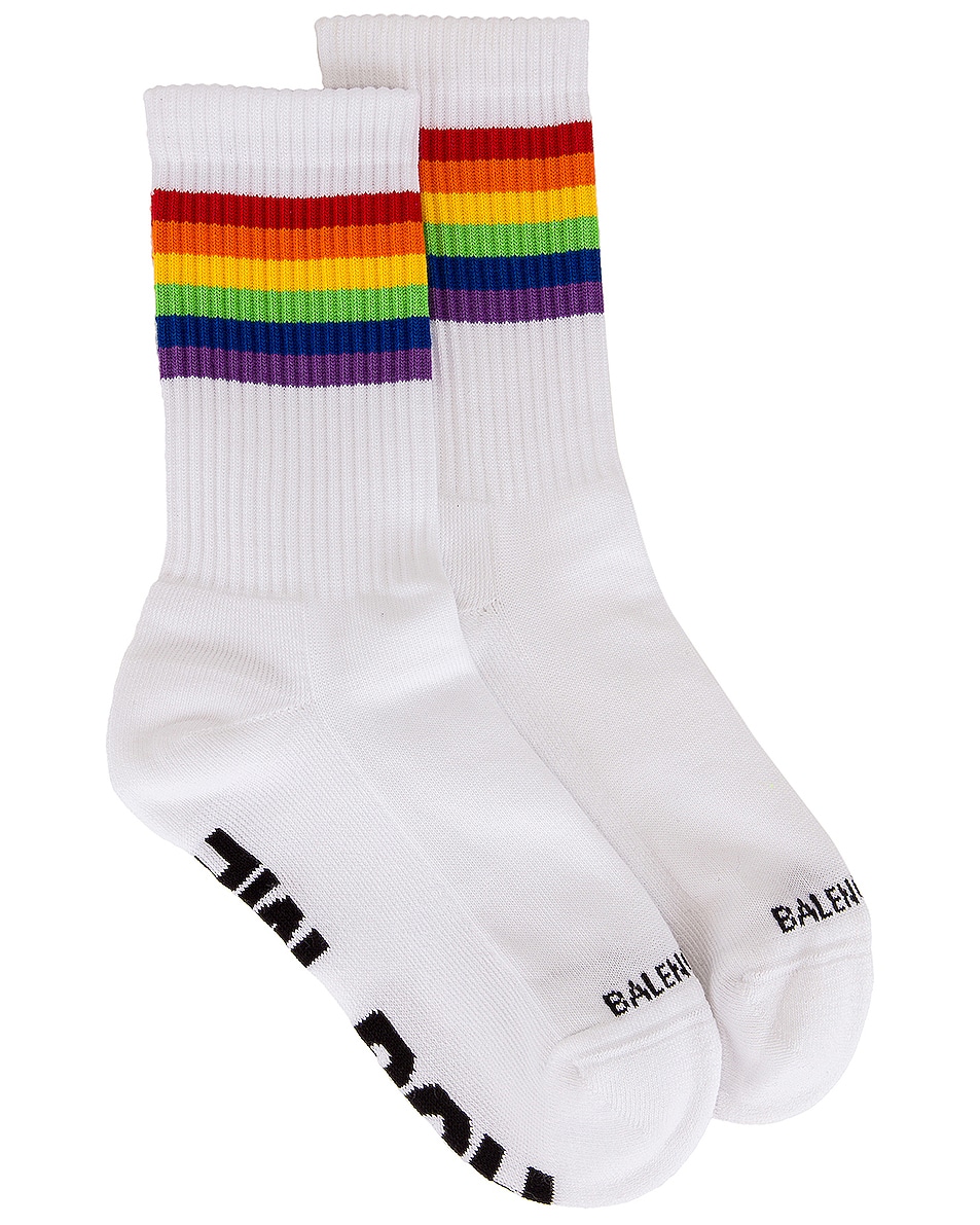 Image 1 of Balenciaga Rainbow Fetish Socks in White