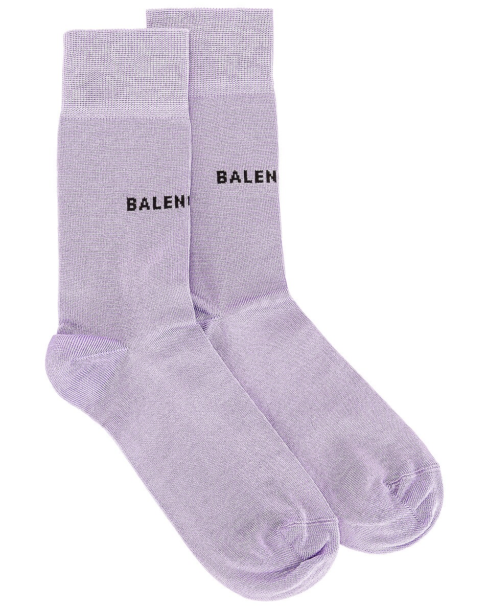 Image 1 of Balenciaga Classic Socks in Lilac & Black