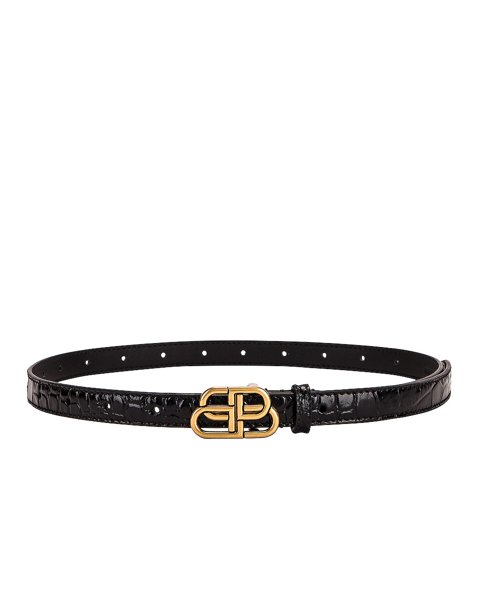 Image 1 of Balenciaga BB Super Belt in Black