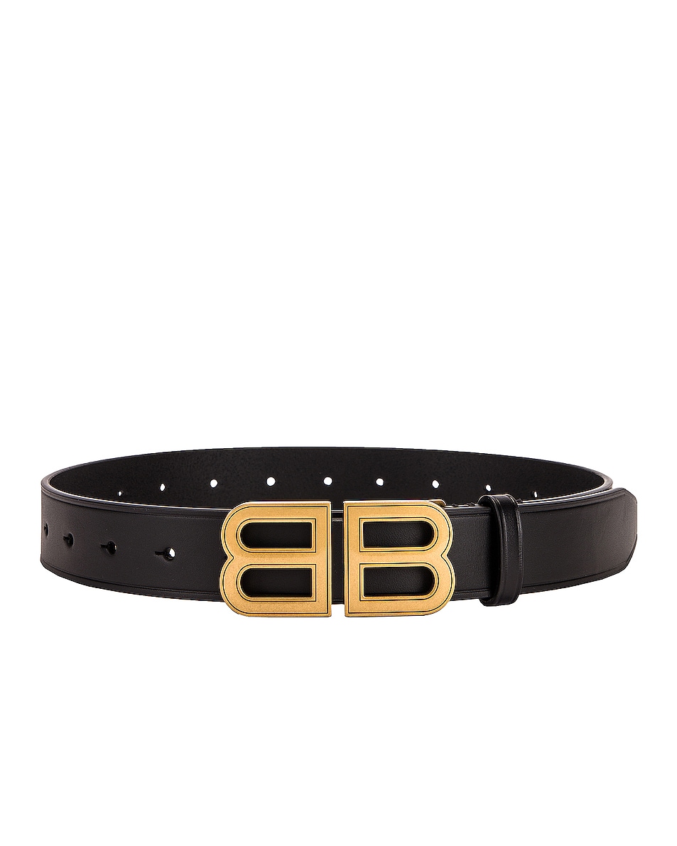 Image 1 of Balenciaga BB Hourglass Belt in Black
