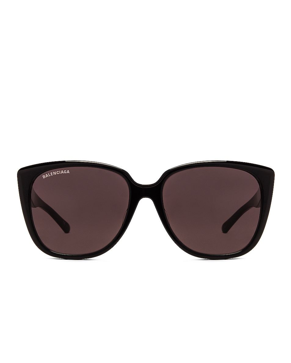 Image 1 of Balenciaga Tip Square Sunglasses in Shiny Black