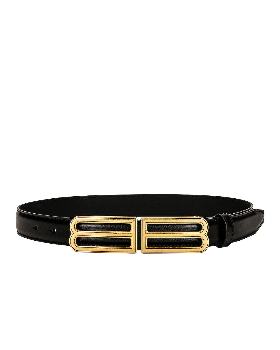 Image 1 of Balenciaga Stretch BB Belt in Black