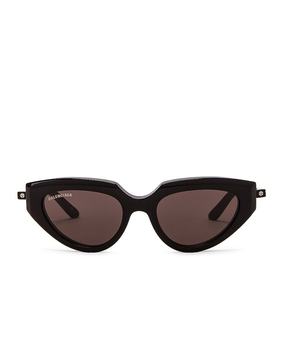 Image 1 of Balenciaga Reverse Cat Eye Sunglasses in Shiny Black