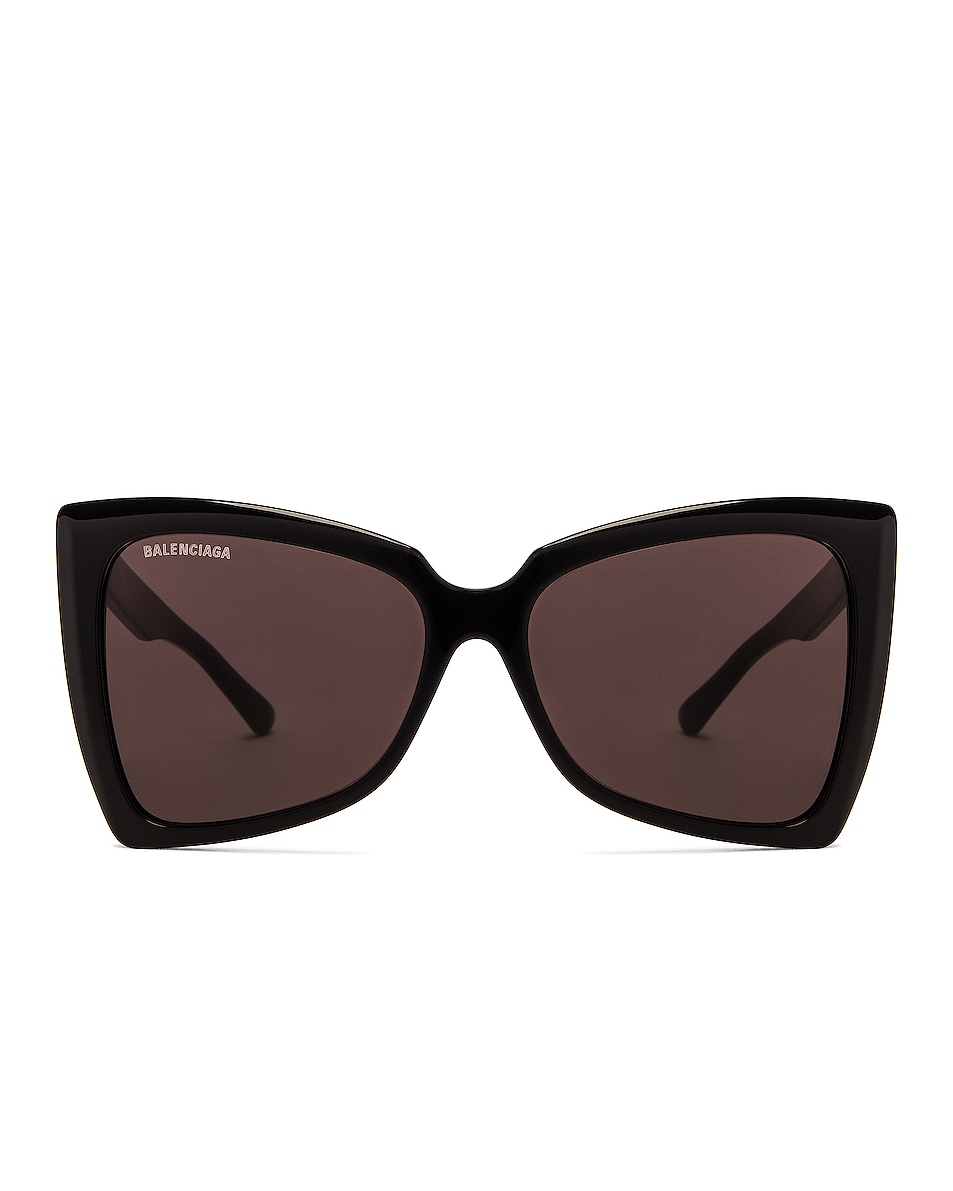 Image 1 of Balenciaga Tip Sunglasses in Shiny Black
