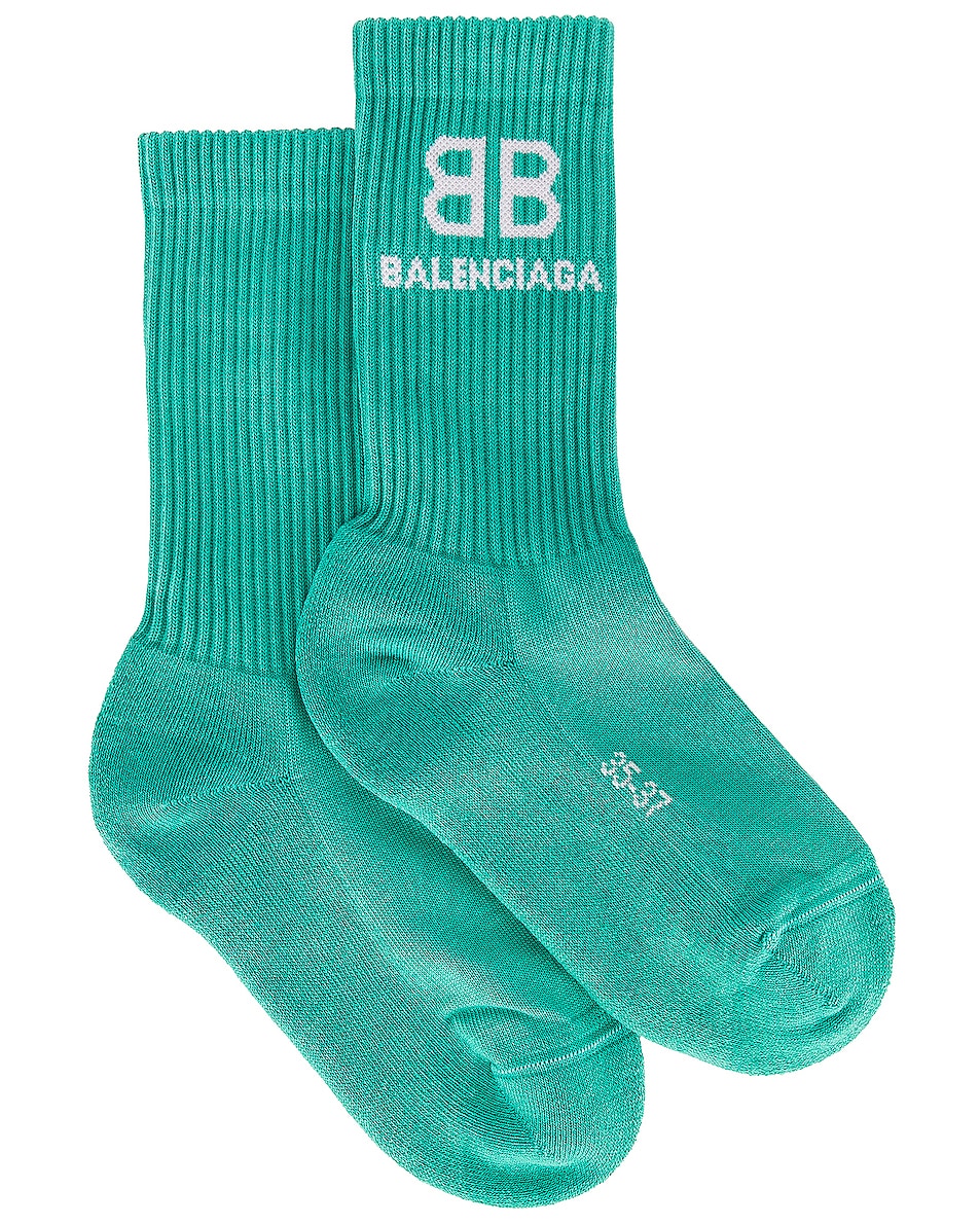 Image 1 of Balenciaga Tennis Socks in Mint & White