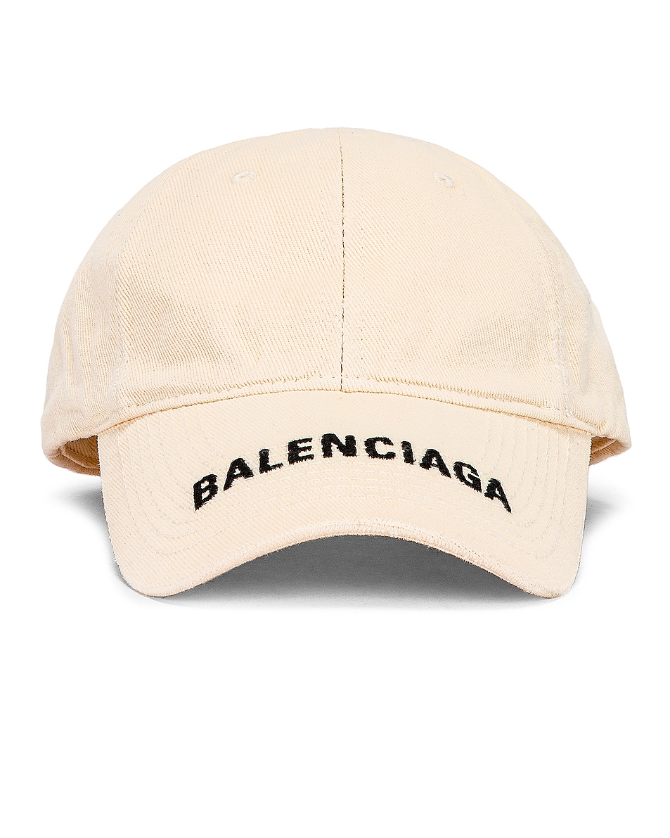 Image 1 of Balenciaga Logo Hat in Chalky White & Black