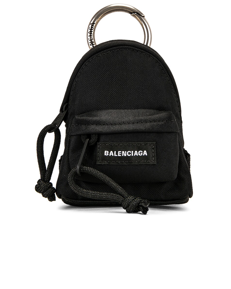 Image 1 of Balenciaga Micro Backpack Key Ring in Black