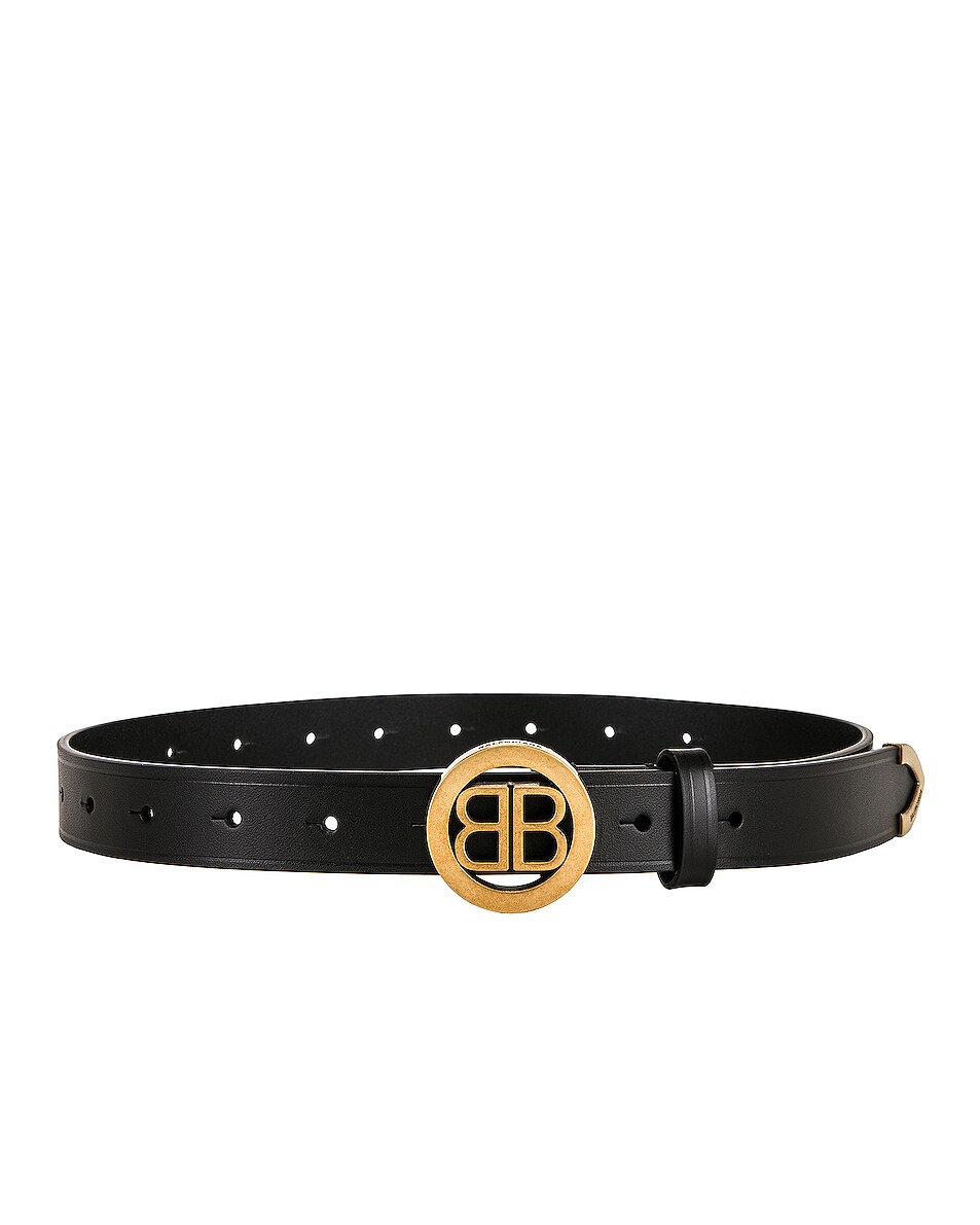 Image 1 of Balenciaga Circled BB Belt in Black