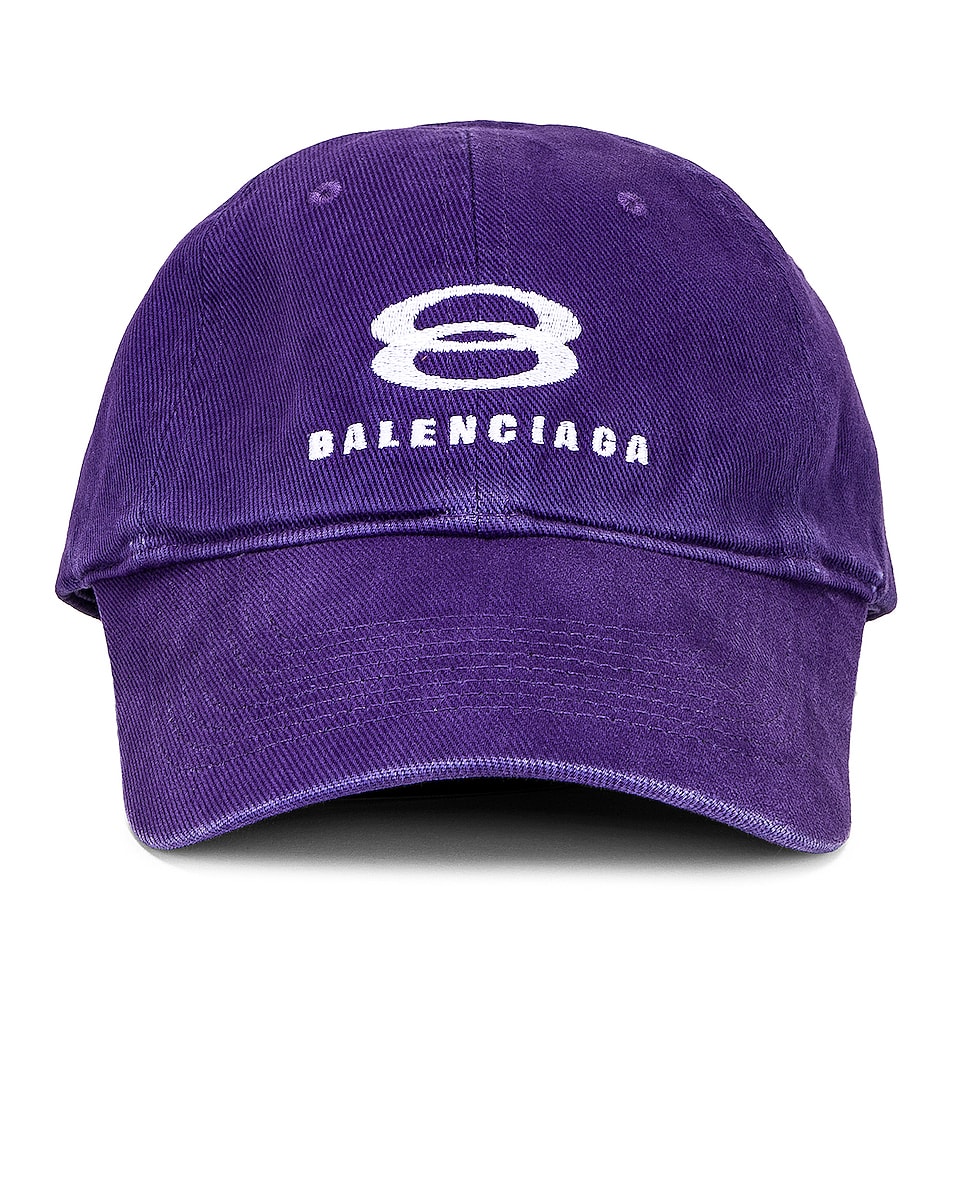 Image 1 of Balenciaga Snowboard Hat in Ultraviolet & White