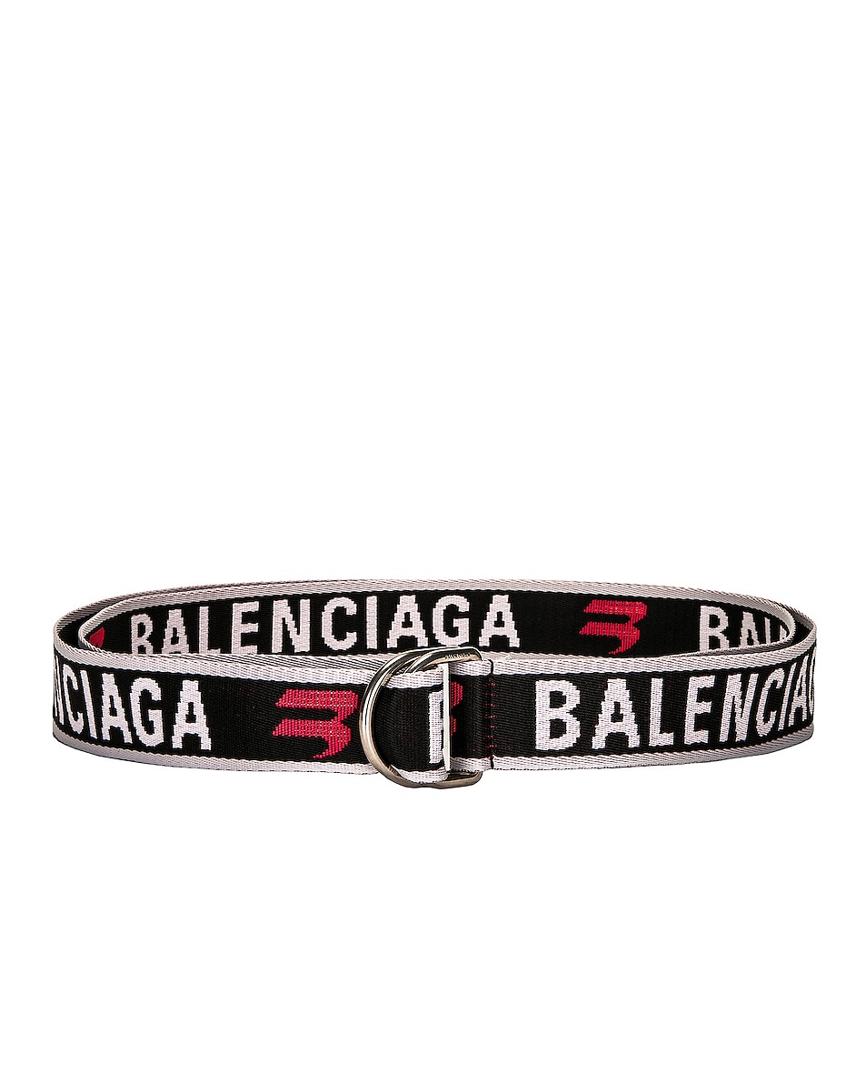 Image 1 of Balenciaga D Ring Belt in Balenciaga Grey & Carmin Red