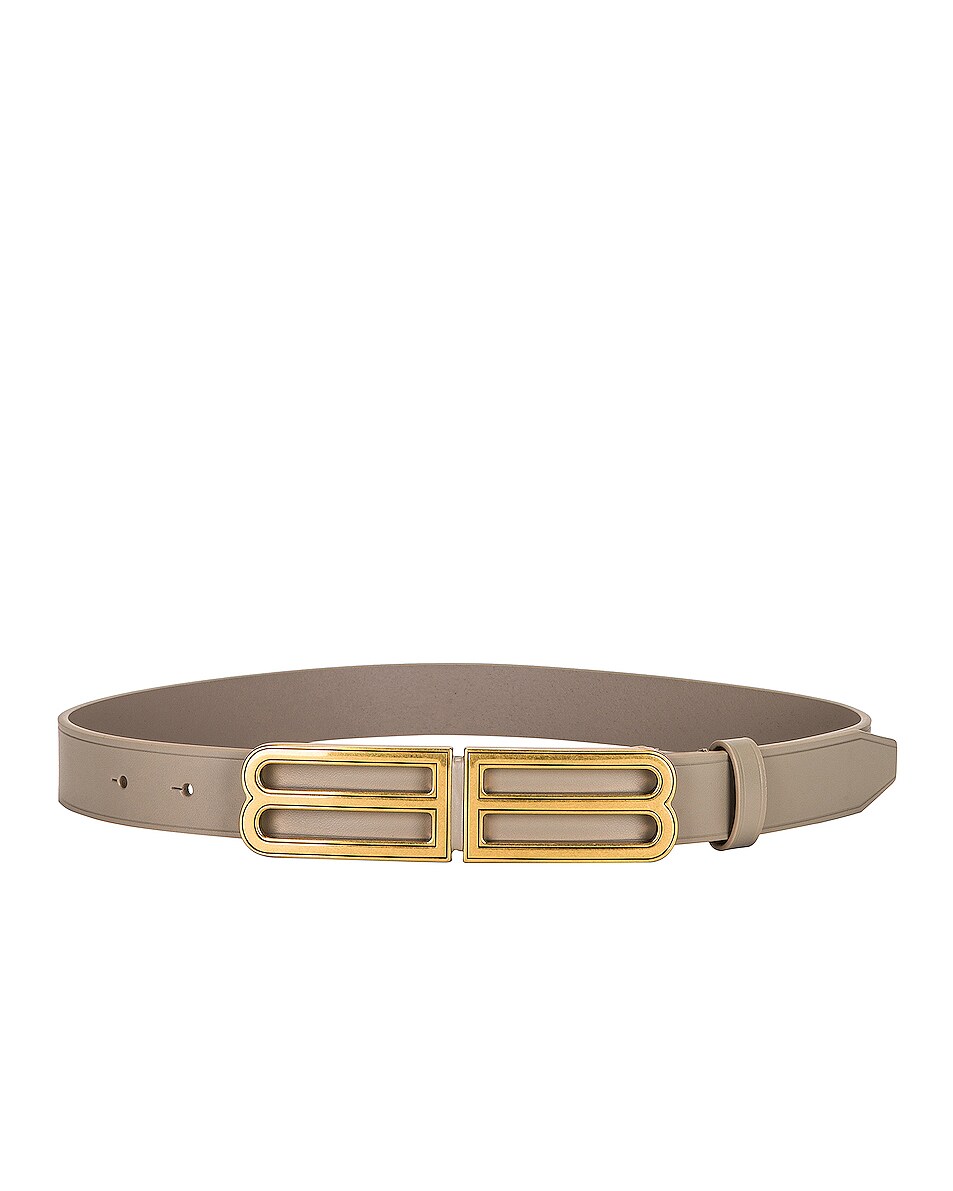 Image 1 of Balenciaga Stretch BB Belt in Taupe