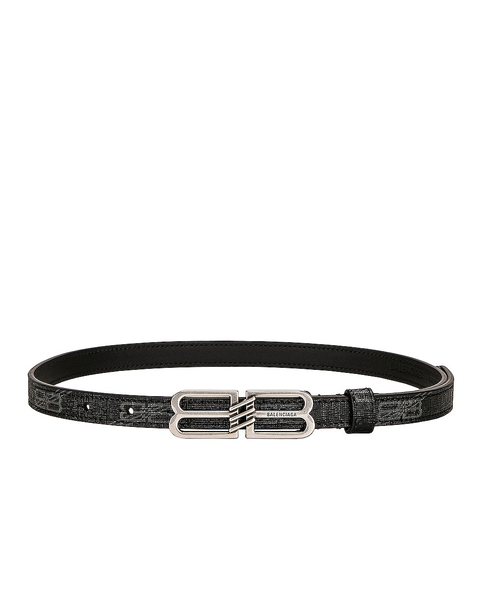 Image 1 of Balenciaga BB Signature Belt in Black & Grey