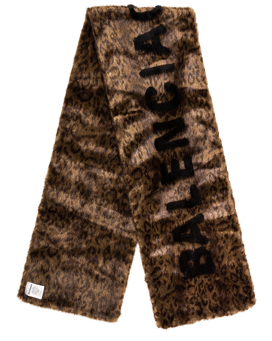 Image 1 of Balenciaga Classic Fake Fur Scarf in Brown